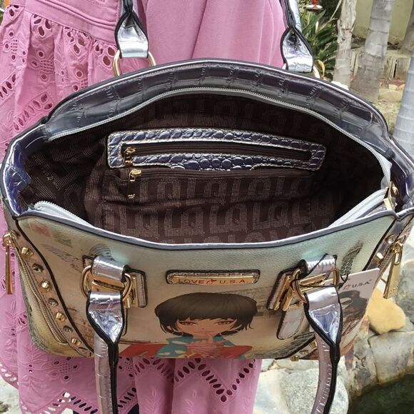 LOVEĀ USAāHANDBAGāSILVER/GOLDāSHOULDERāBAGāTOTE - Picture 8 of 16